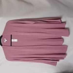 ROZ & ALI Women's Pink Open Front Cardigan With Bell Sleeve. Size 2X